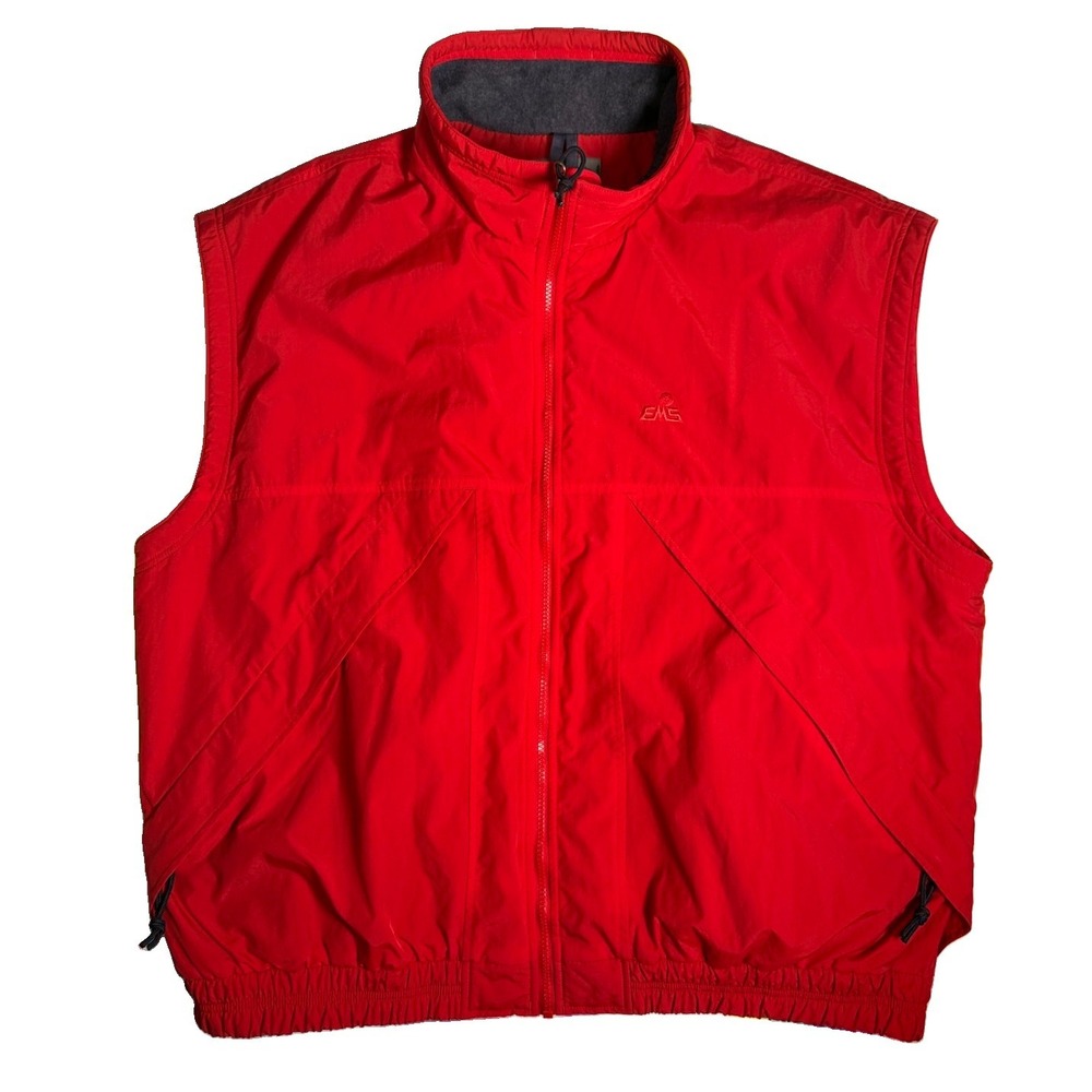 Vintage Eastern Mountain Sports Men's Shell Vest Fleece Lining Red Size XXL EUC